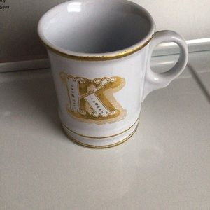 WILLIAMS SONOMA Initial Mug K Monogram Coffee Tea